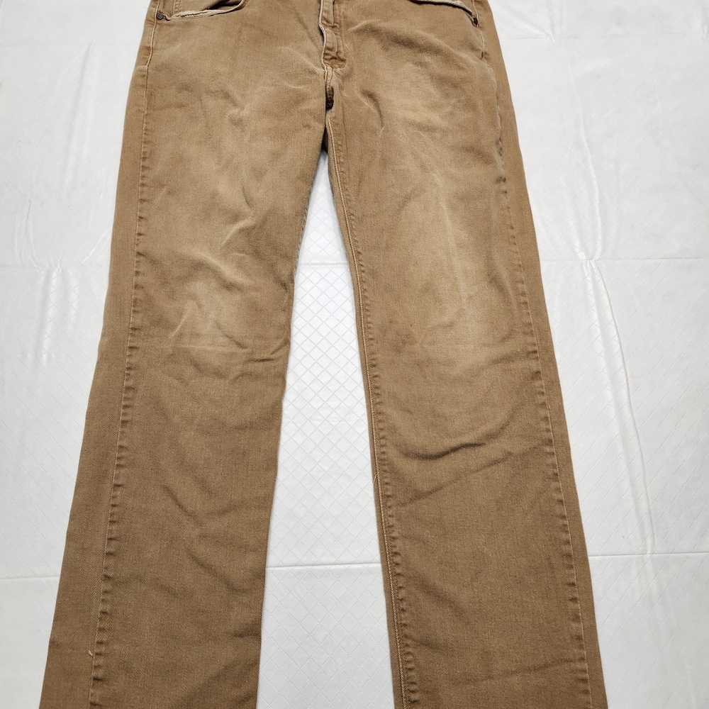 Classic Slim Fit Brown Jeans Mens 36x32